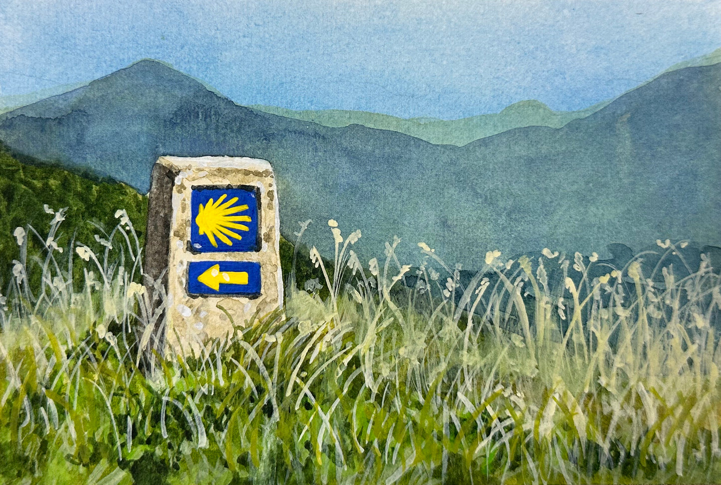 Painting of Camino de Santiago - Camino stone 24 #14