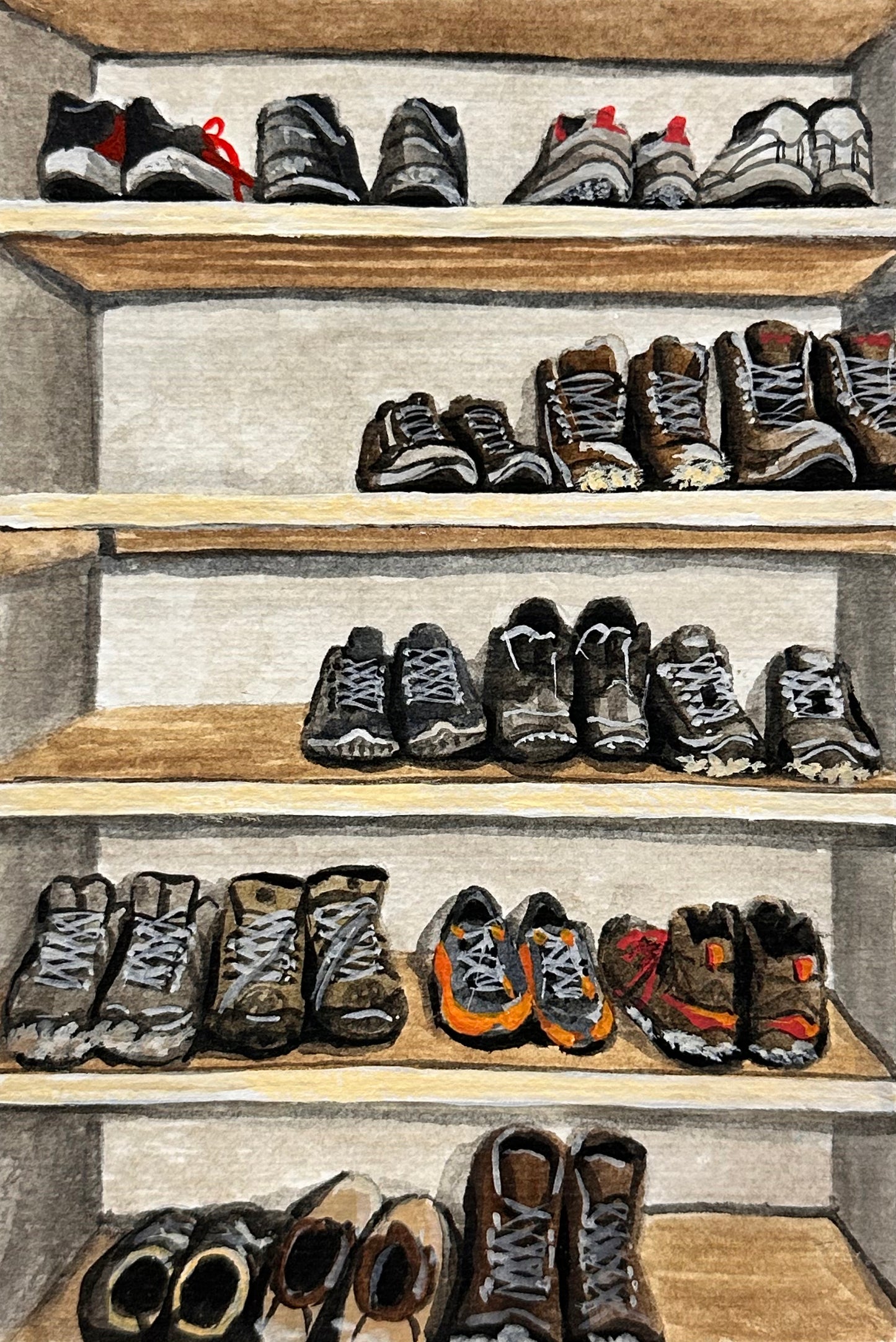 Painting of Camino de Santiago - Hiking Shoes 24 #9