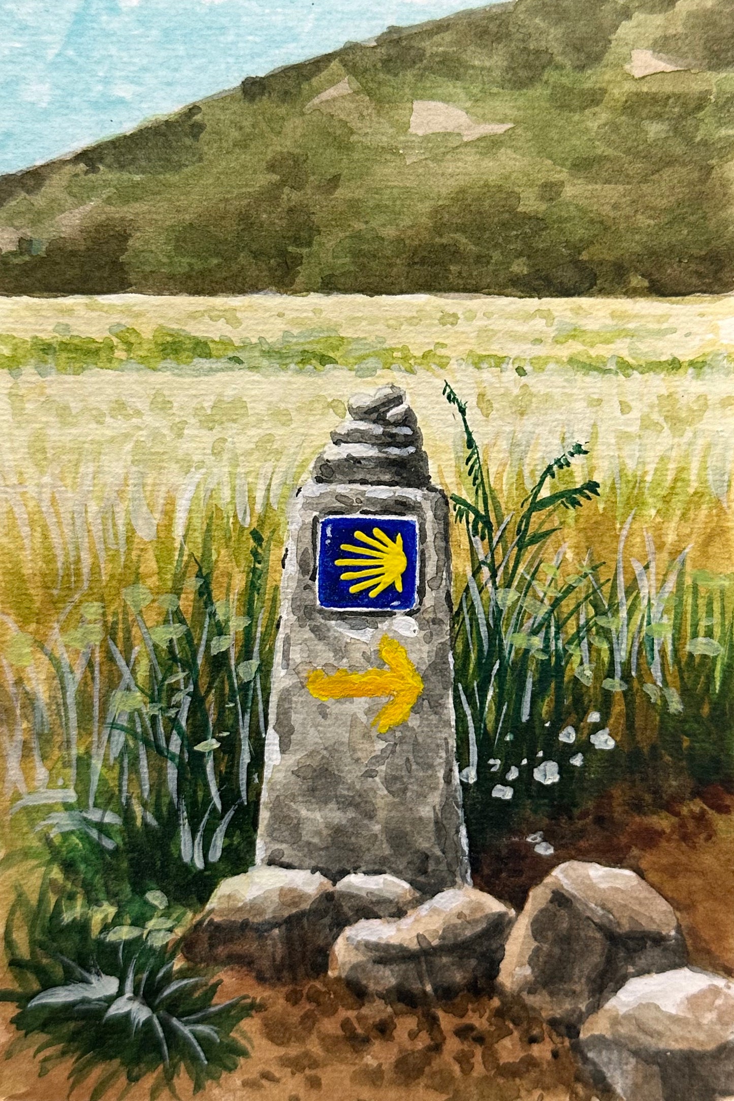 Painting of Camino de Santiago - Camino stone 24 #1