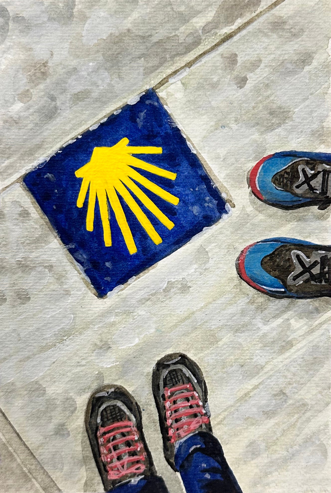 Painting of Camino de Santiago - with friend 24 #2