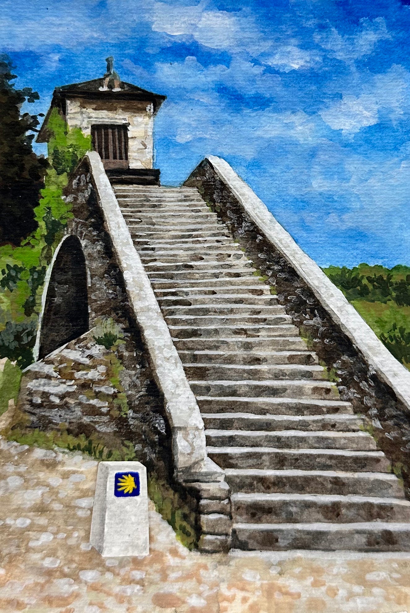 Painting of Camino de Santiago - Portomarin 24 #5