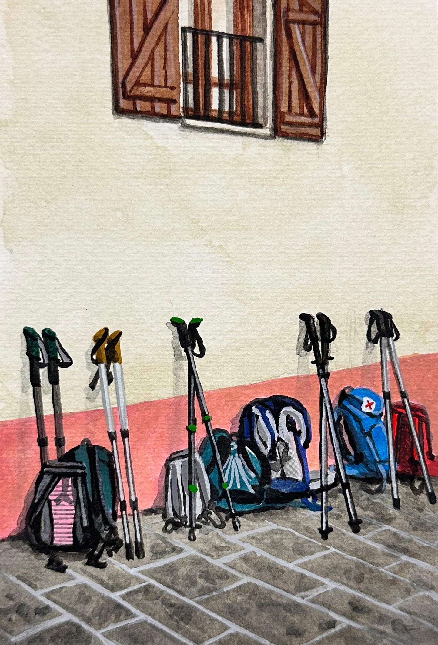 Painting of Camino de Santiago - Waiting 24 #6