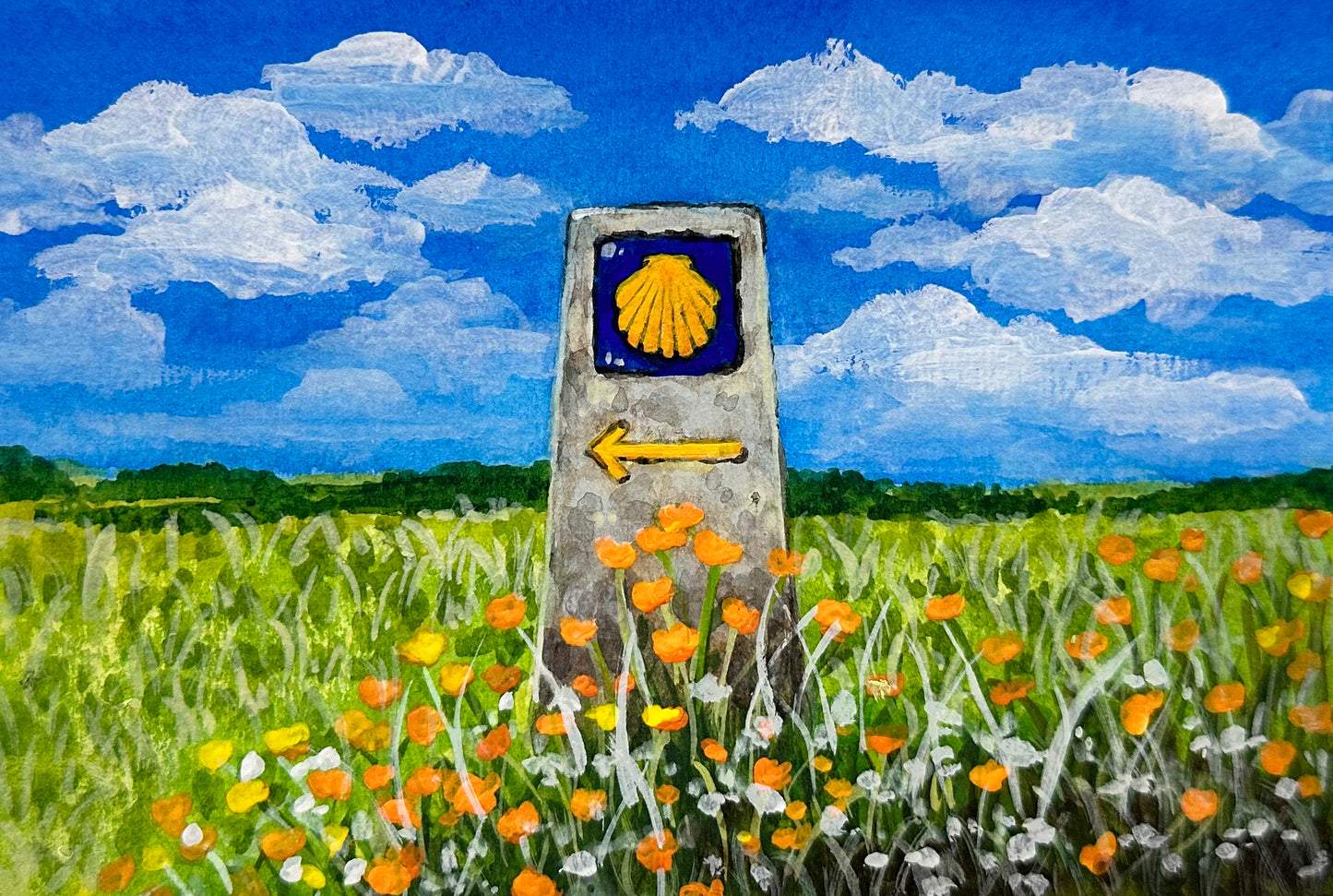 Painting of Camino de Santiago - Camino stone 24 #11